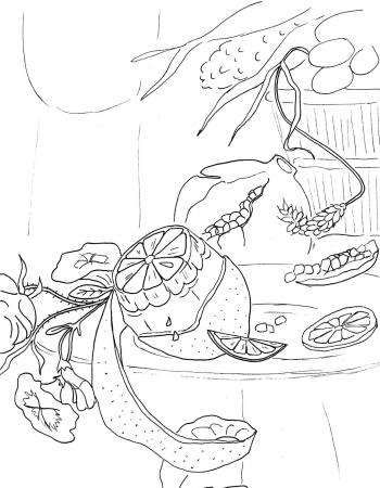 Coloriage d'après Nature morte d'Abraham Mignon